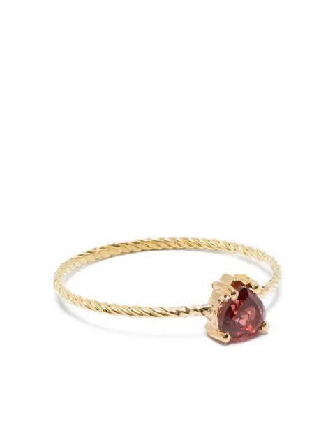 Wouters & Hendrix Gold 18kt yellow gold heart Garnet ring Gold RGC036YG