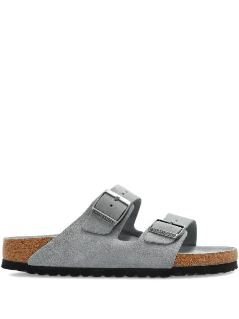Birkenstock double-buckle suede flat sandals Grey 1030912