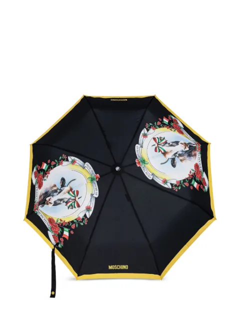 Moschino print trimmed umbrella 9220OPENCLOSEA