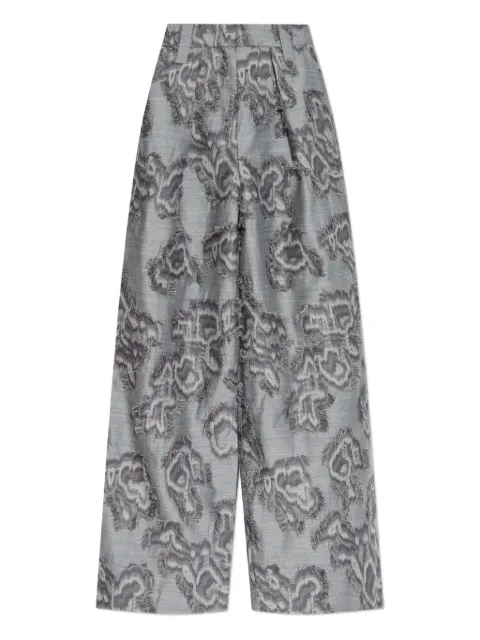 GANNI frayed floral palazzo pants W0401