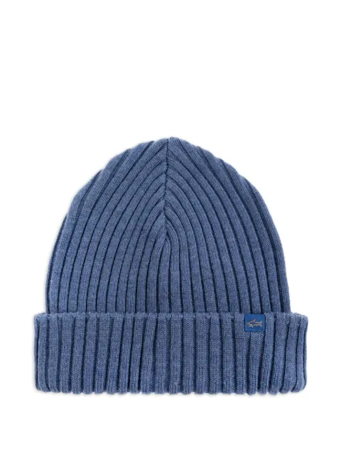 Paul & Shark ribbed wool beanie Blue 99311018