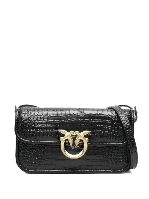 PINKO crocodile-embossed leather cross body bag Black 105083A2OH