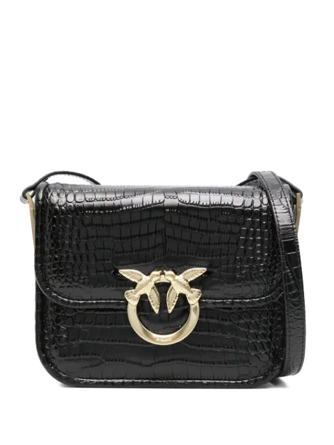 PINKO crocodile-embossed leather cross body bag Black 104297A2OH