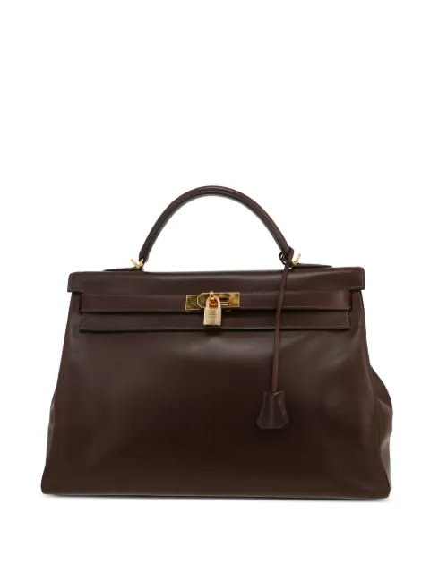 Hermès Pre-Owned Kelly Box leather handbag Brown 421137