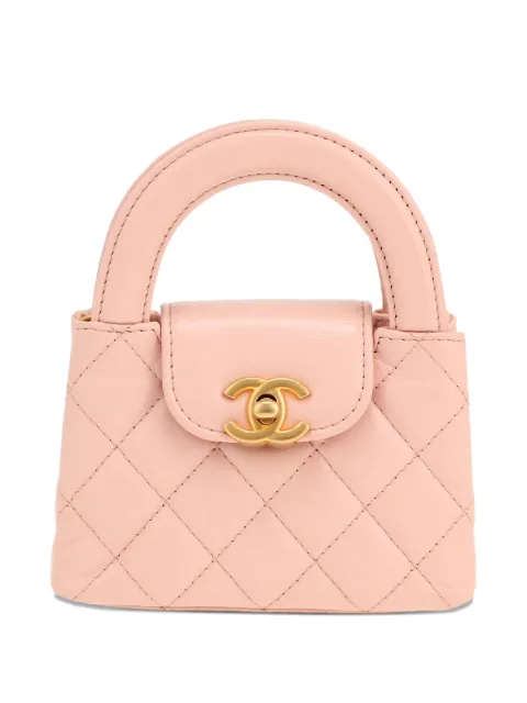 CHANEL Pre-Owned quilted leather micro shopping tote bag Pink 420691