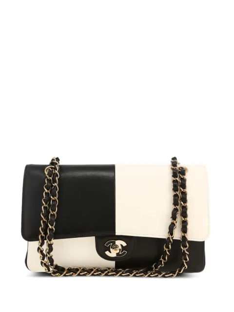 CHANEL Pre-Owned bicolor leather chain shoulder bag Black 420570
