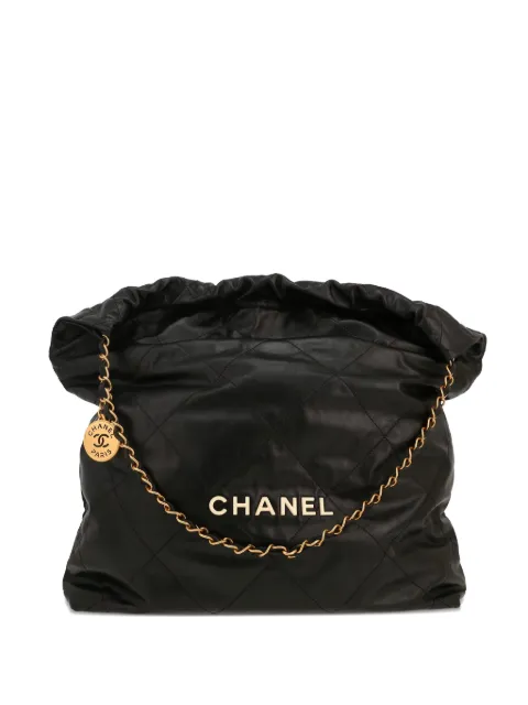 CHANEL Pre-Owned large 22 quilted leather shoulder bag Black 420359
