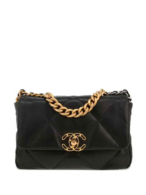 CHANEL Pre-Owned 19 quilted leather shoulder bag Black 419608