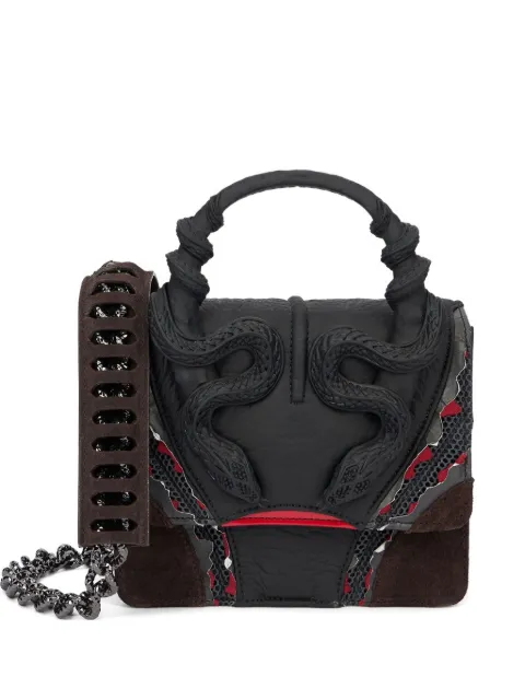 Roberto Cavalli snake-embellished chain shoulder bag Black VWB003PZS69