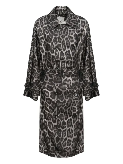 Stella McCartney leopard-print belted trench coat Grey 6700553GS3101230