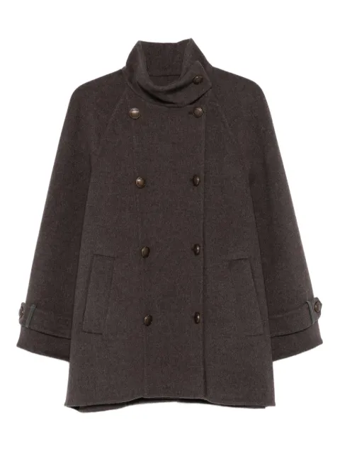 Brunello Cucinelli double-breasted buttoned coat Brown MD5327708C017