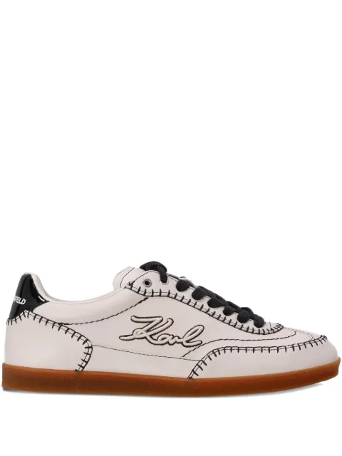 Karl Lagerfeld embroidered leather sneakers White KL63810A0T1