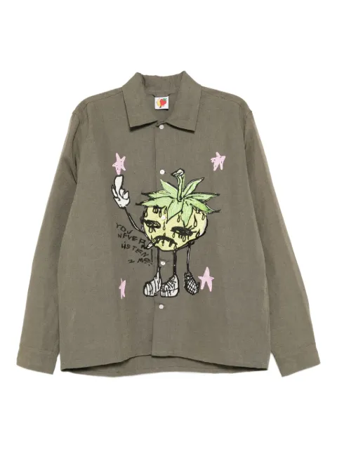 Sky High Farm embroidered-print shirt Green SHF07B002
