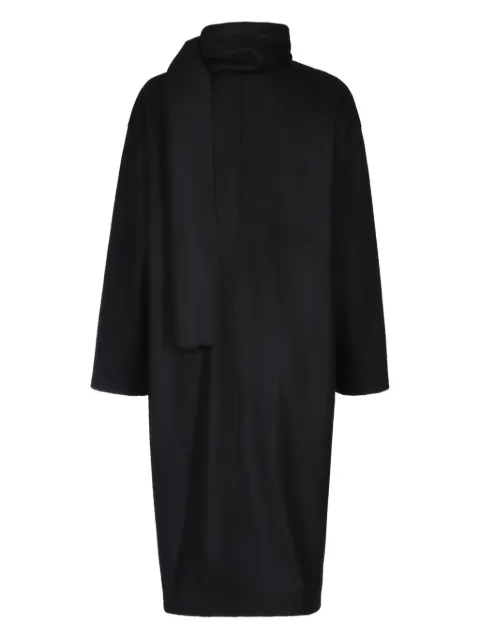 Harris Wharf London attached-scarf coat Black AA1478MPS