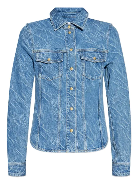 GANNI acid-wash denim shirt Blue J1731