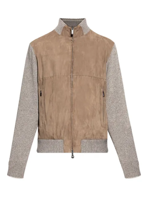 Paul & Shark suede wool-paneled bomber jacket Neutrals 15311218