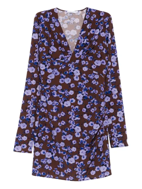 Patrizia Pepe floral-print mini dress Brown 8A1581A636