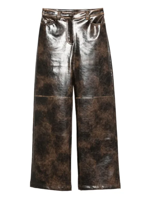 Patrizia Pepe coated-fabric printed trousers Brown 8P0758E064