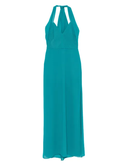 Patrizia Pepe pleated crossover long dress Green 8A1571AD08