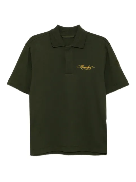 Moncler logo-embroidered polo shirt Green 8A0001089A16