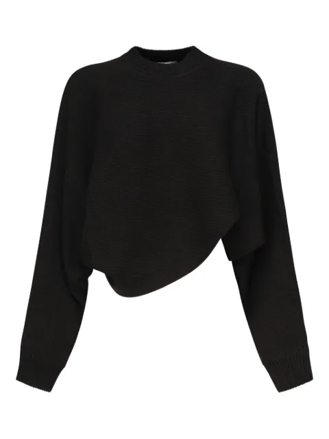 Alaïa asymmetric-hem knit sweater Black AA9G0043K082B