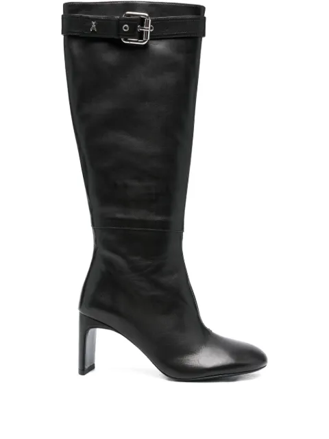 Patrizia Pepe 80mm buckle-strap leather boots Black 8Y0137L048