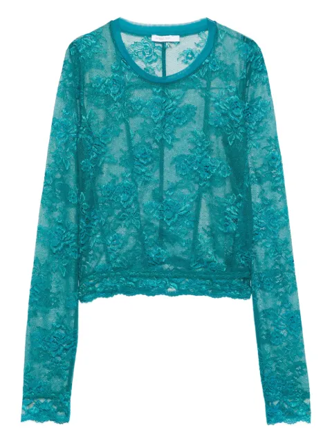 Patrizia Pepe lace scalloped-hem blouse Green 8M1738J301