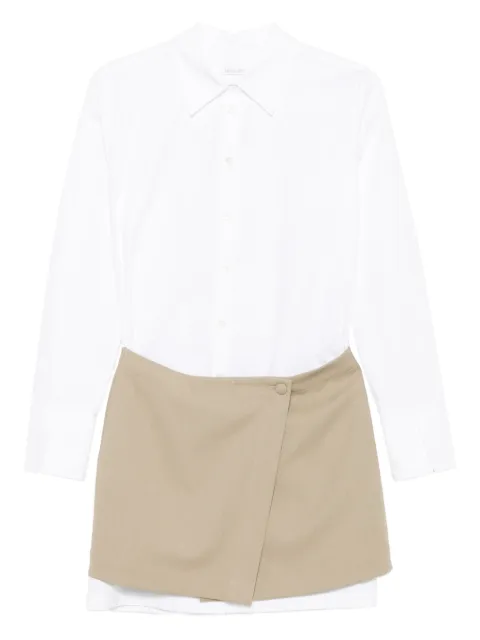 Patrizia Pepe contrasting-skirt shirt dress White 8A1562A623