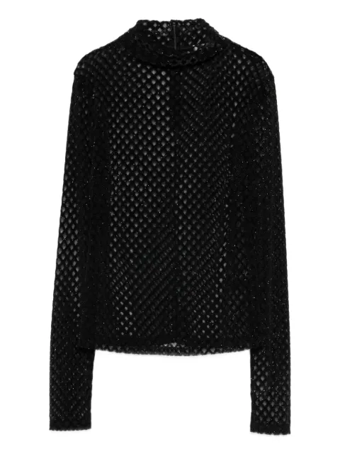 Patrizia Pepe mesh-panel blouse Black 8M1744A638