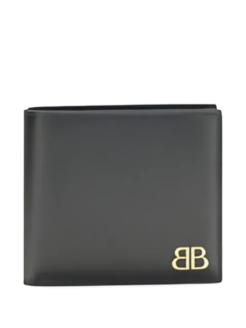 Balenciaga BB-logo leather wallet Black 7665692ABXL