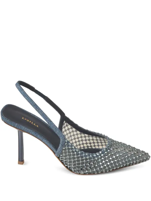 Le Silla 80mm crystal-embellishment pumps Blue 2299U080P1PP101
