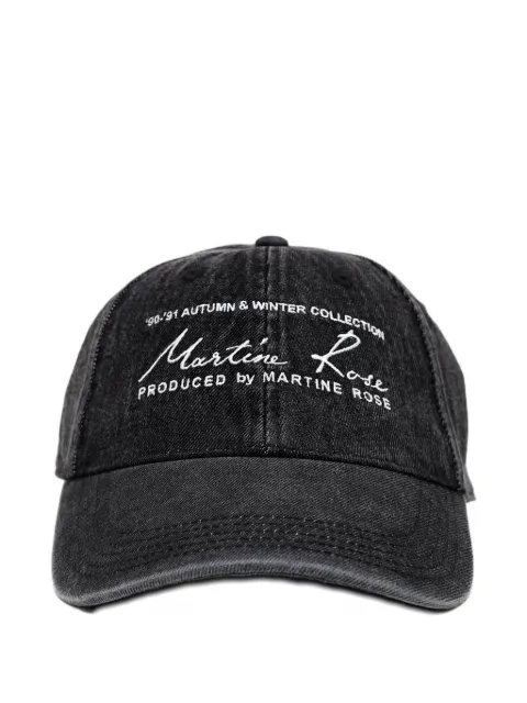 Martine Rose embroidered-logo washed denim cap Black 1134WP14002