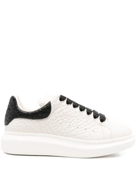 Alexander McQueen Oversized textured leather sneakers White 807881WHAEG