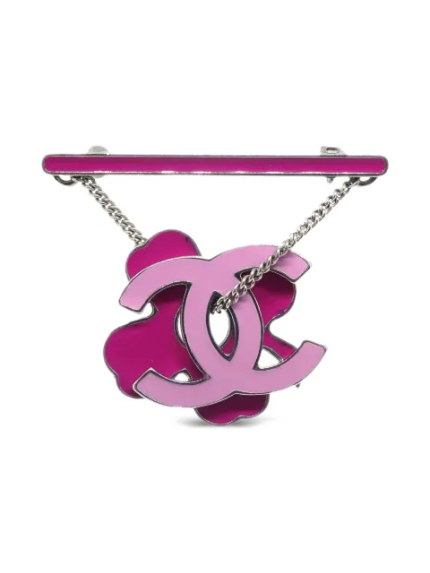 CHANEL Pre-Owned 2004 flower dangle brooch Silver B195194