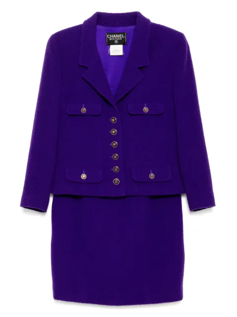CHANEL Pre-Owned 1995 setup suit jacket skirt Purple 175537