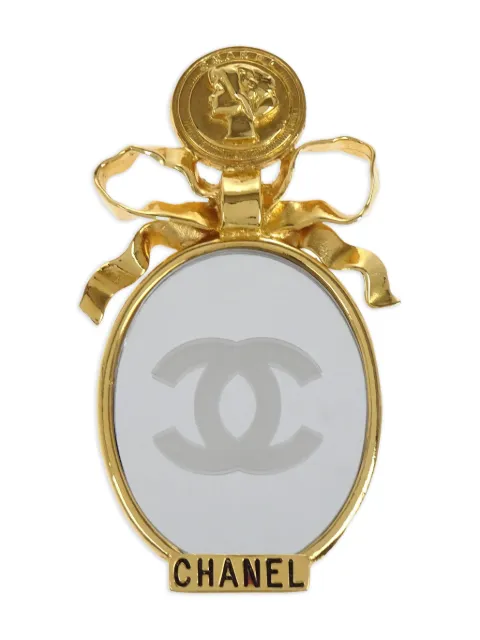 CHANEL Pre-Owned 1990-2000s Bow Mirror brooch Gold B112548