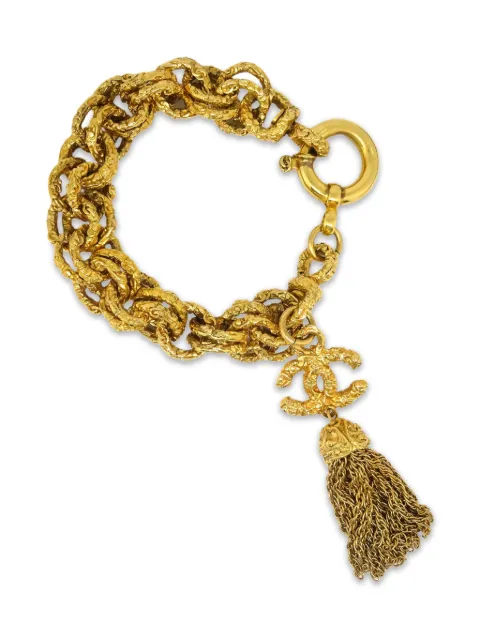 CHANEL Pre-Owned 1993 CC fringed bracelet Gold BR195157