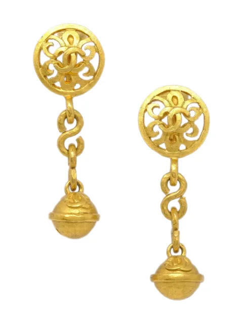 CHANEL Pre-Owned 1995 Bell drop earrings Gold ER195192