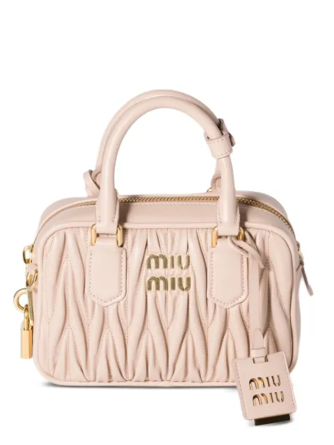 Miu Miu mini Arcadie matelassé leather bag Pink 5BB123VYONAN88