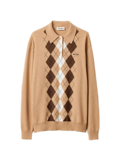 Miu Miu cashmere polo shirt Brown MMLB65SOOO174B