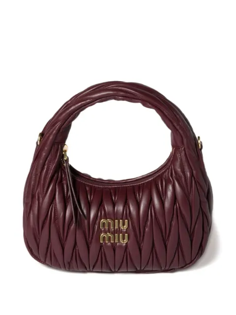 Miu Miu Wander Matelassé nappa leather shoulder bag Red 5BC125VOOYAN88