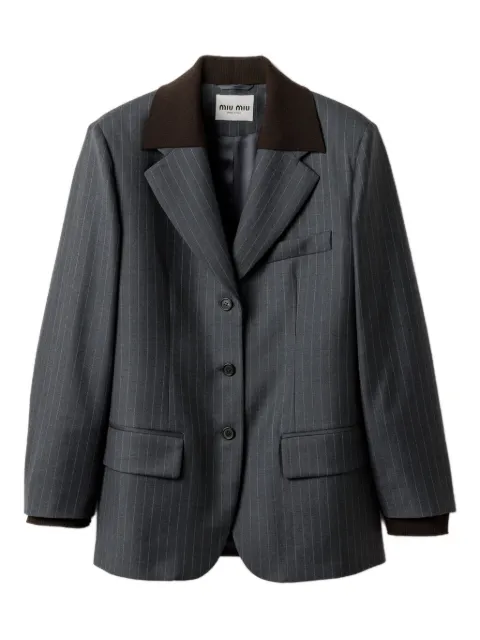 Miu Miu single-breasted pinstripe jacket Grey MH2005SOOO174X