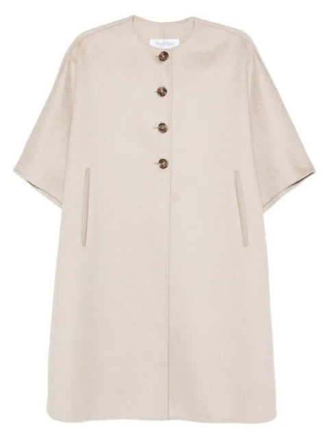 Max Mara button-fastening cashmere cape coat Neutrals 2524736101600