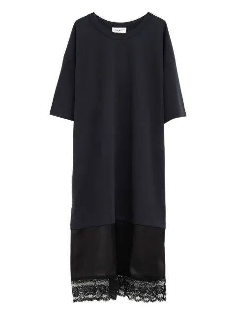 Vaquera lace-trimmed lipstick-print T-shirt dress Black VAQ10T011