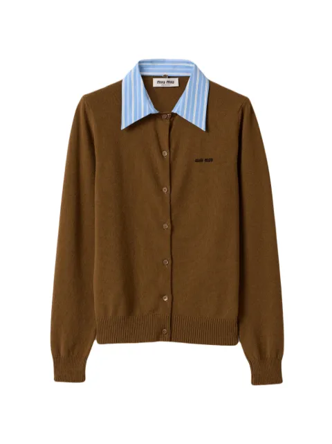 Miu Miu cashmere cardigan with collar Brown MMF990SOOO174L