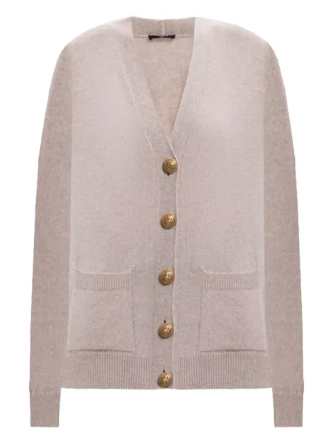 Balmain button-detailed patch-pocket cardigan Neutrals FF1KL255KI87