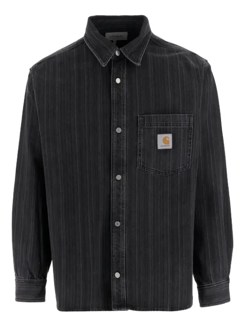 Carhartt WIP stripe-pocket cotton shirt Black I035567