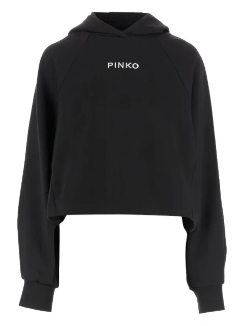 PINKO logo-embroidered hoodie Black 105726A2UR
