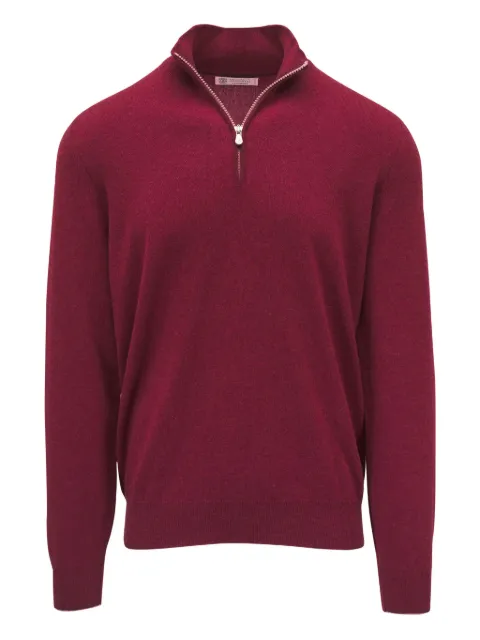 Brunello Cucinelli half-zip cashmere sweater Red M2200124CSK75