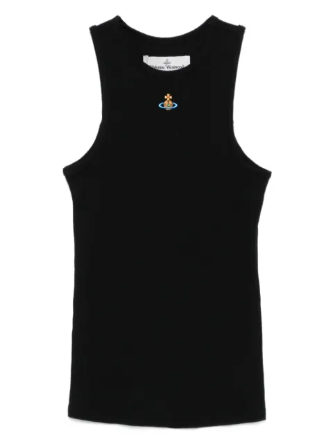 Vivienne Westwood 90s orb-embellished ribbed tank top Black 3G01003ZJ009C